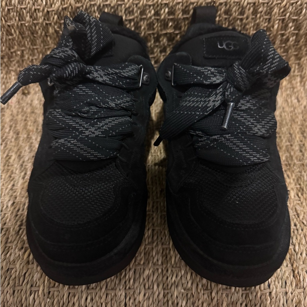 UGG Black Textured Lace-Up Sneakers